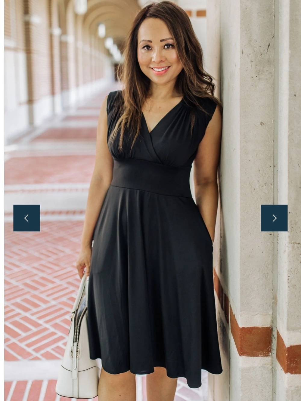 Classic Black V-Neck Fit & Flare Dress